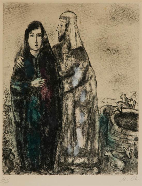 Appraisal: Marc Chagall French - Meeting of Jacob and Rachel from