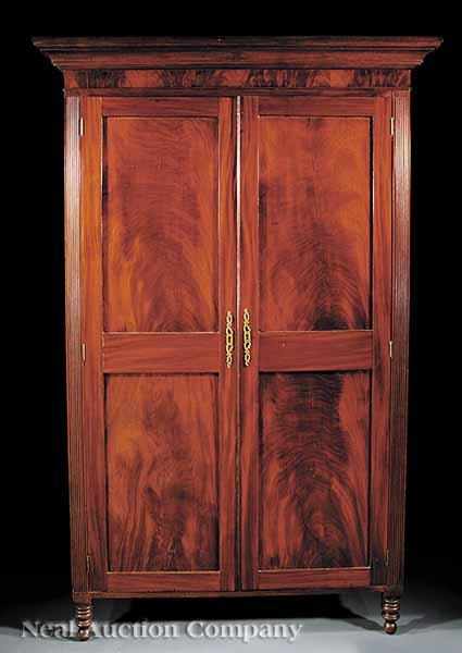 Appraisal: An American Late Federal Mahogany Armoire c - probably Philadelphia