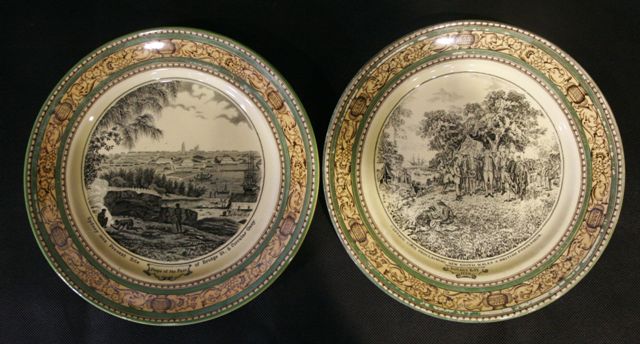 Appraisal: A pair of Australian interest Adams ware pottery plates one