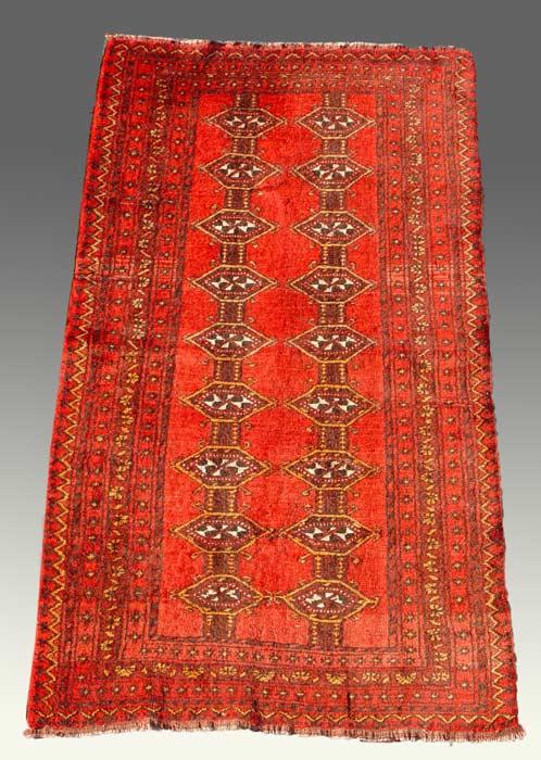 Appraisal: HAND TIED AFGHANI BOKHARA RUG Approx ' x ' ''