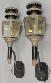 Appraisal: Pair of Victorian outdoor lights ht in Pair of Victorian