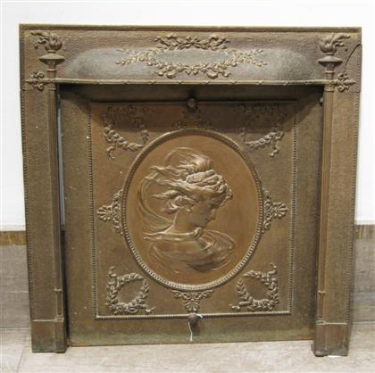 Appraisal: Victorian style fireplace screen and frame H in in With