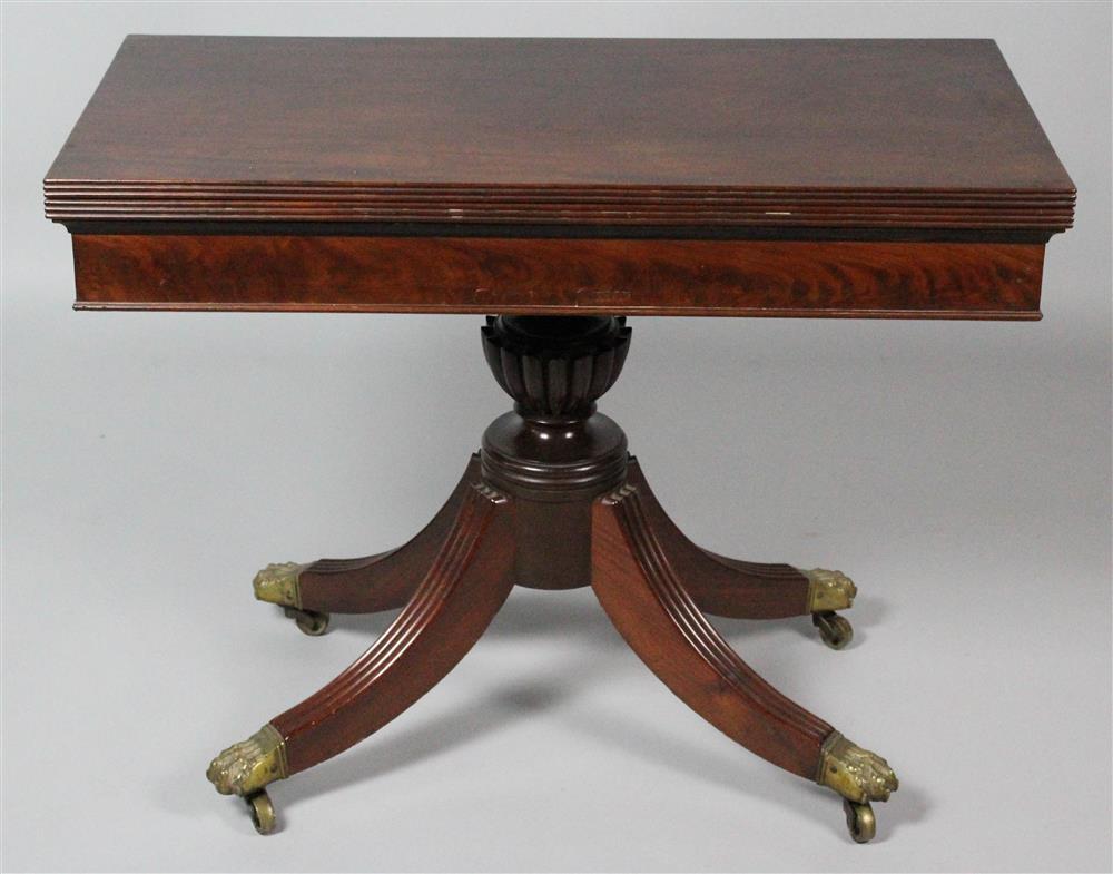 Appraisal: AMERICAN FEDERAL CARVED MAHOGANY CARD TABLE BALTIMORE MD CIRCA with