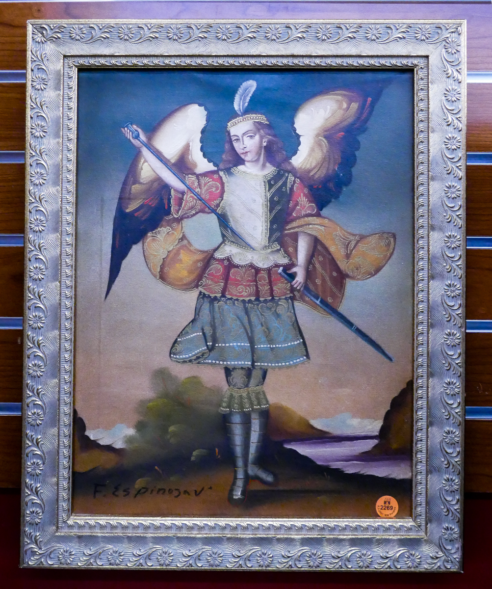 Appraisal: F Espinozaf Religious Oil Painting Framed- x ''