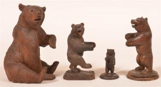 Appraisal: Four Vintage Black Forest Carved Bear Figures Four Vintage Black