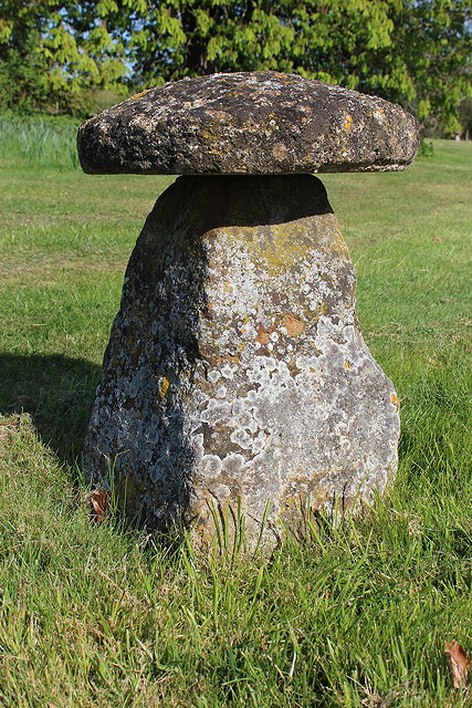 Appraisal: A GROUP OF FIVE OLD STADDLE STONES each approximately cm