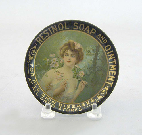 Appraisal: Resinol soap and ointment tin lithograph tip tray early th