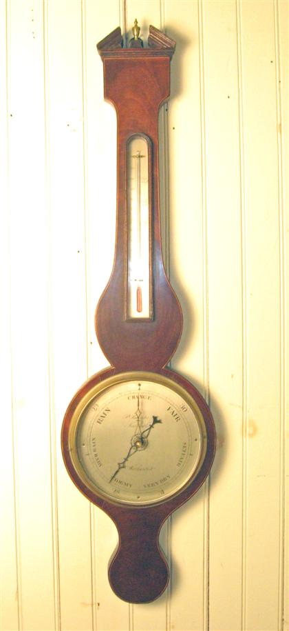 Appraisal: English mahogany barometer p salveda newcastle th century The circular