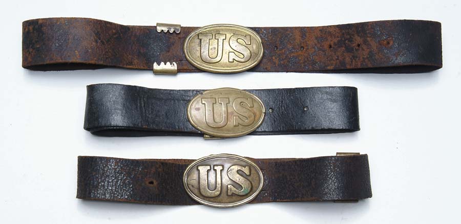 Appraisal: LOT OF CIVIL WAR ENLISTED US INFANTRY BELTS WITH US