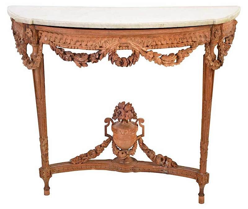 Appraisal: Louis XVI Carved Oak Wall Mounted Console late th century