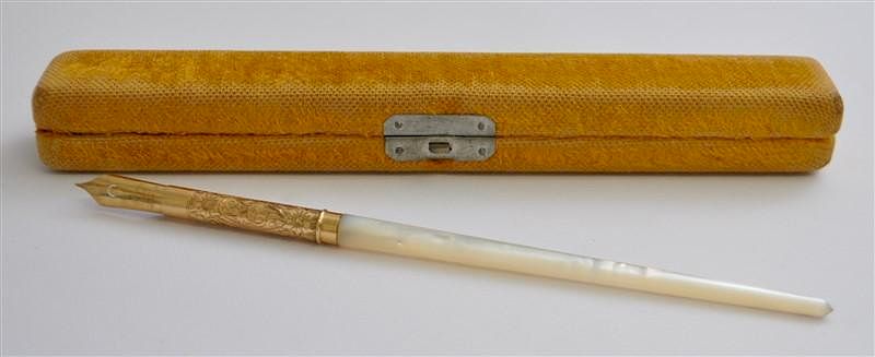 Appraisal: TIFFANY K GOLD DIP PEN IN BOX - ANTIQUE Boxed