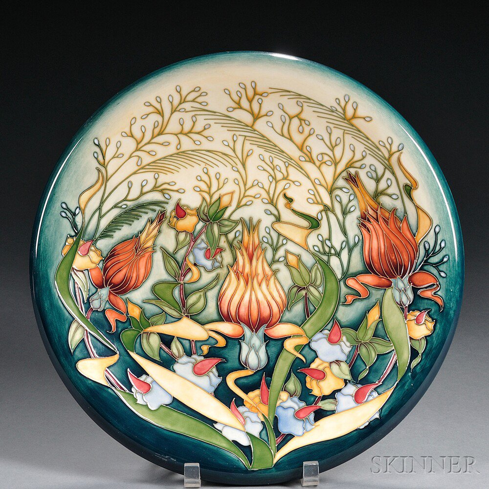 Appraisal: Modern Moorcroft Pottery Prairie Summer Charger Rachel Bishop dia in