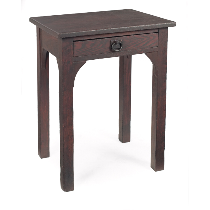 Appraisal: Arts and Crafts nightstand in ash rectangular top over a