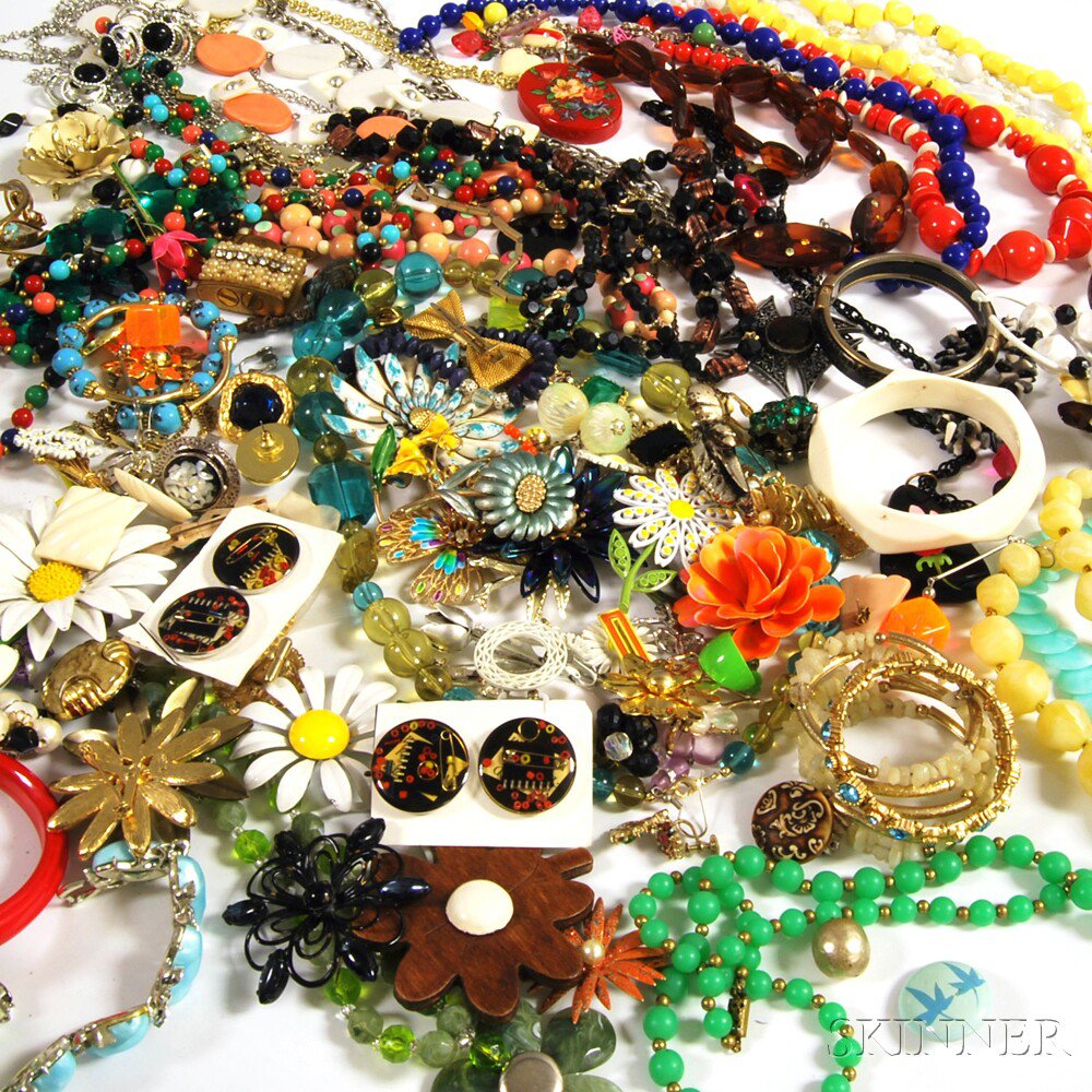 Appraisal: Large Collection of Costume Jewelry mostly plastic and stone beaded