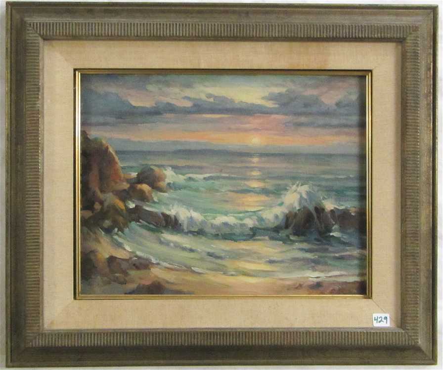 Appraisal: CHRISTIAN VON SCHNEIDAU OIL ON CANVASBOARD California Sweden - Sunset