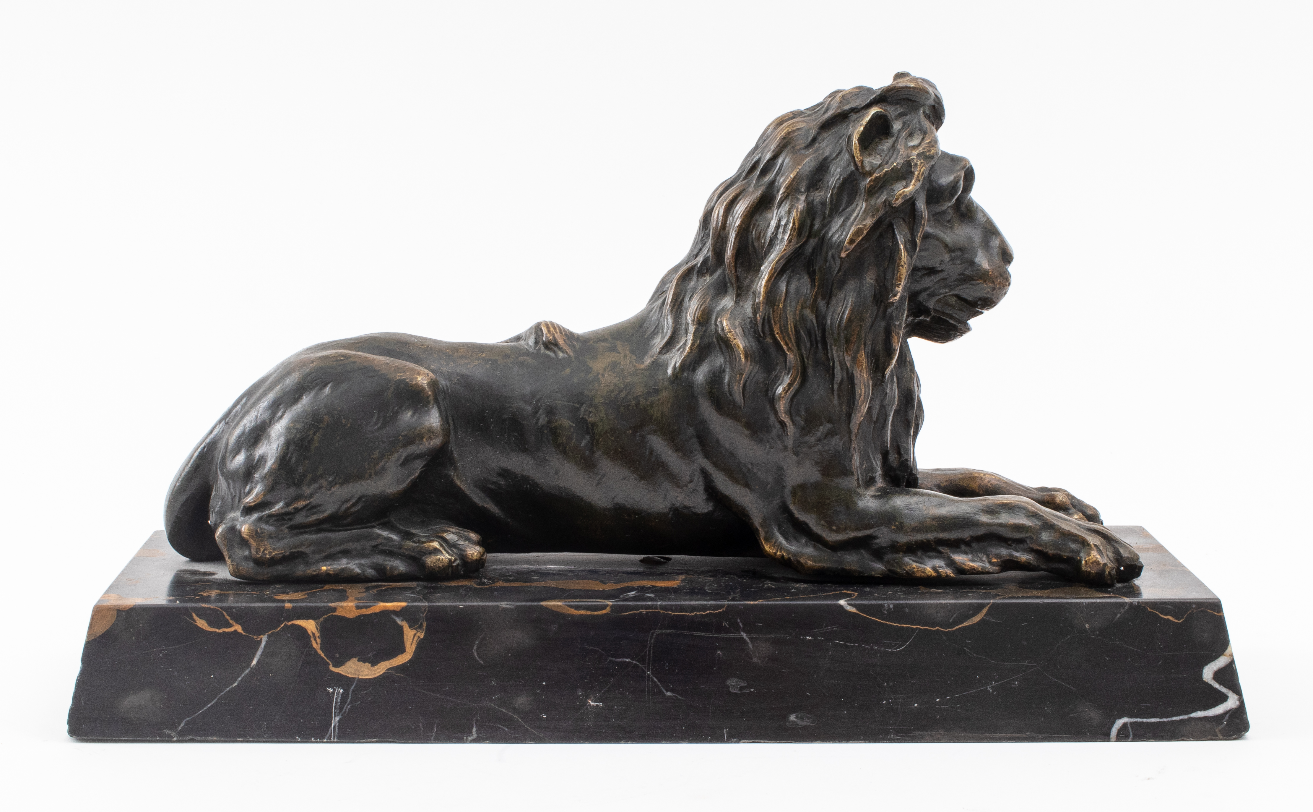 Appraisal: GRAND TOUR MANNER BRONZE LION SCULPTURE Grand Tour manner patinated