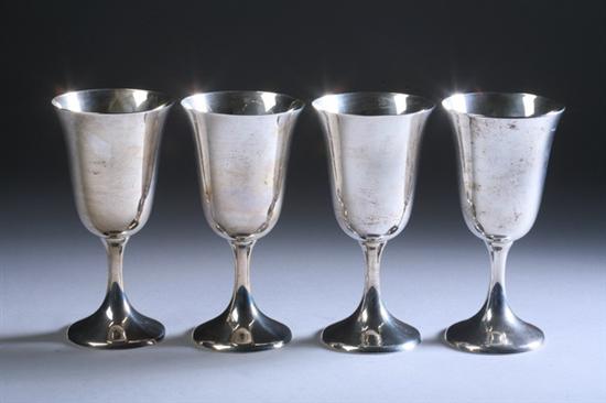 Appraisal: EIGHT W BELL CO STERLING SILVER GOBLETS mid- th century