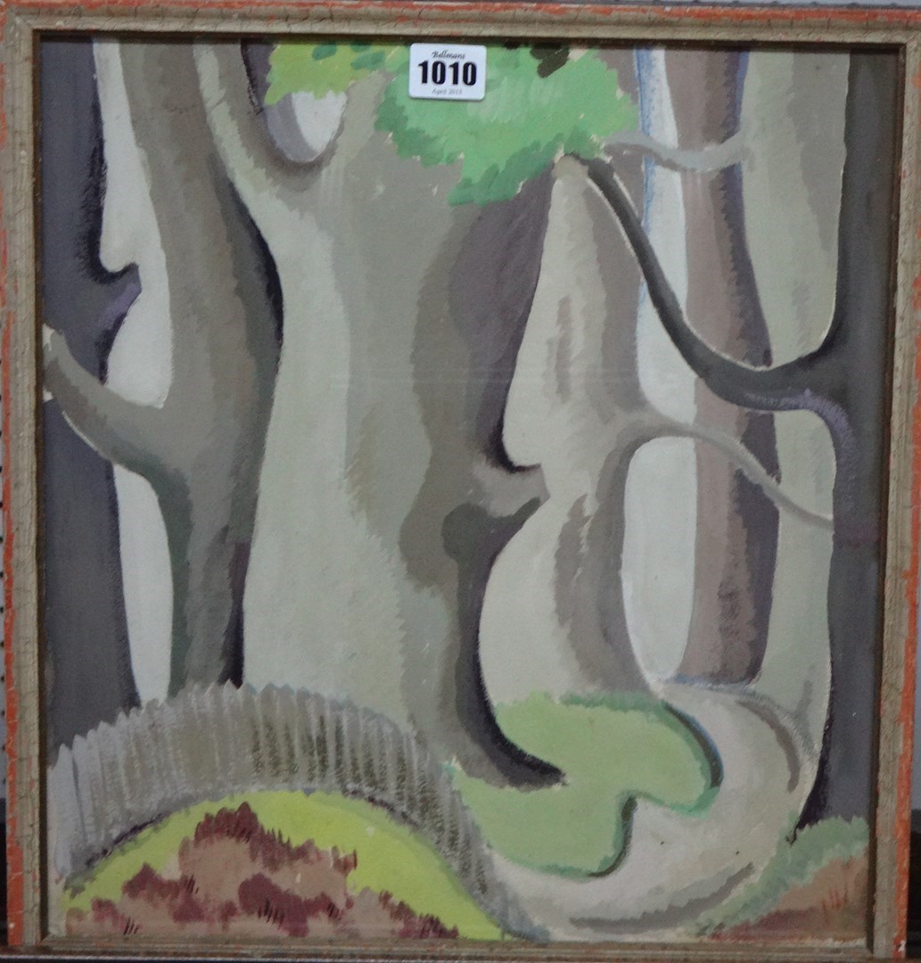 Appraisal: Circle of Paul Nash The edge of the wood gouache