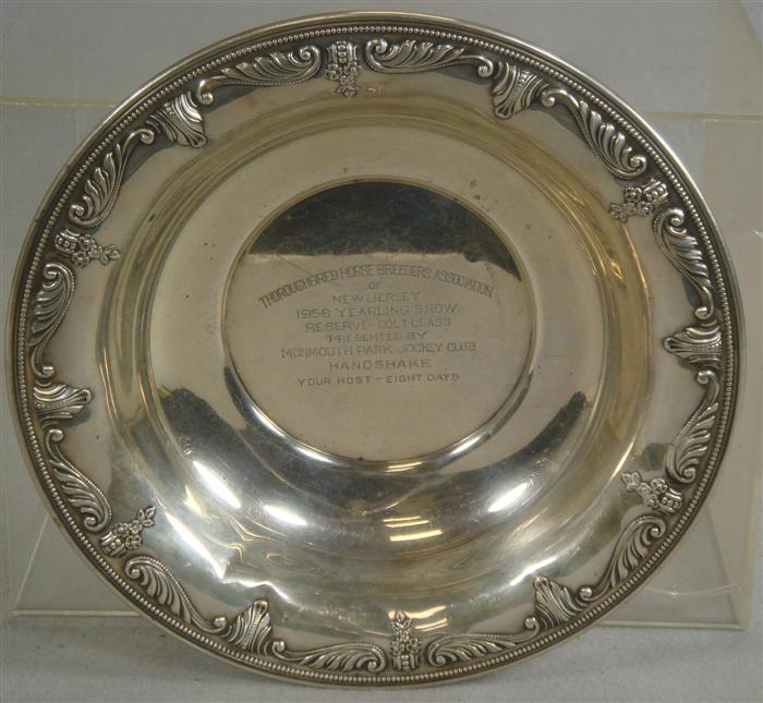 Appraisal: Wallace sterling silver bowl Thoroughbred Breeders Association of New Jersey