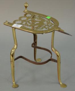 Appraisal: Federal brass trivet on penny foot ht in Federal brass