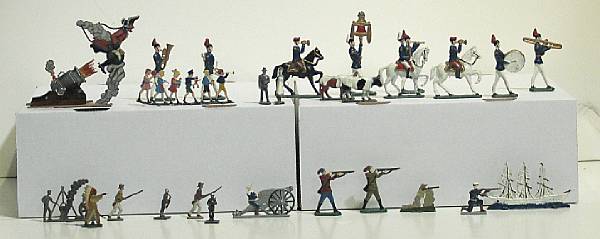 Appraisal: Tin Metal soldiers An assortment of Zinnsoldaten two-dimensional military figures