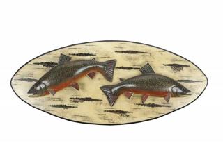 Appraisal: Double Trout Plaque Lawrence C Irvine Double Trout Plaque Lawrence