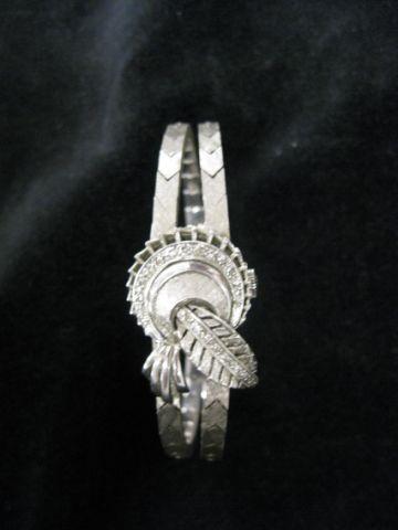 Appraisal: Diamond Wristwatch k white gold case band hidden Lucerne movement