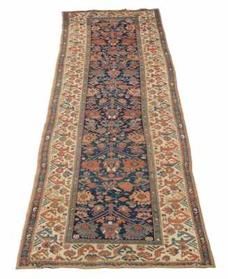 Appraisal: Persian Runner Runner with geometric flowers in rust red can