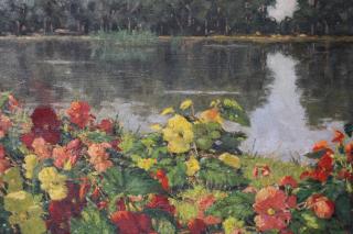 Appraisal: Kazimierz Plater-Zyberk Poland - Oil on board painting of flowers