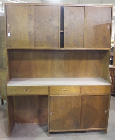 Appraisal: Mid-Century Storage CabinetHaving veneered plywood doors and drawer fronts with