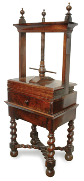 Appraisal: AN TH CENTURY DUTCH ROSEWOOD BOOK PRESS The top section