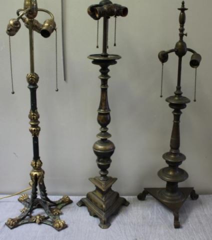 Appraisal: Group of Metal Lamps Caldwell quality From a Manhattan estate