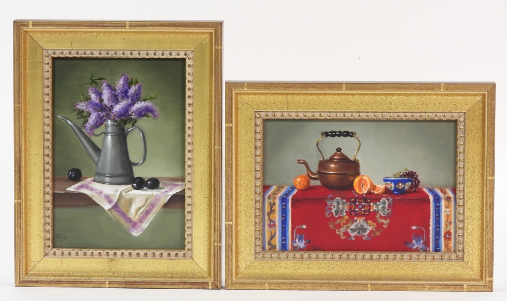 Appraisal: PR AMERICAN SCHOOL MINIATURE STILL LIFE PAINTINGS United States th