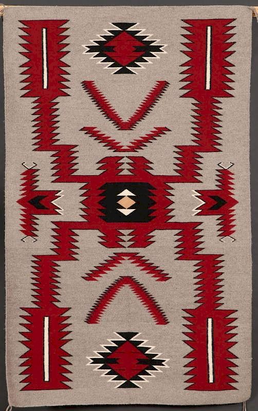 Appraisal: A FINE SOUTHWEST NAVAJO STORM PATTERN RUG A FINE SOUTHWEST