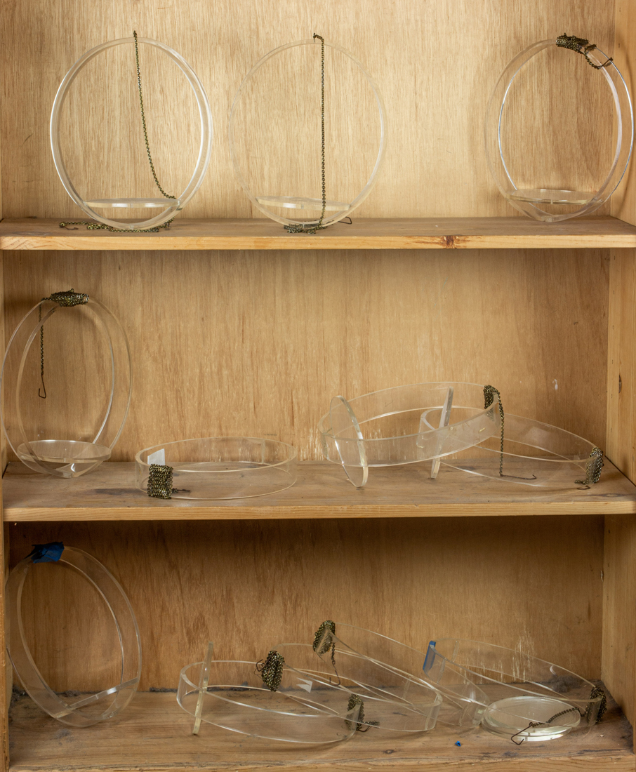 Appraisal: Lot of Vintage lucite hanging plant holders each in the