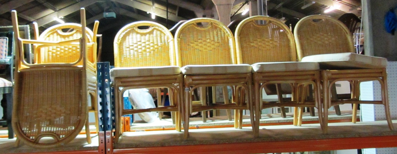 Appraisal: A th century cane conservatory suite comprising of six chairs