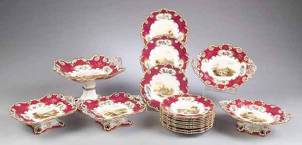 Appraisal: An English Porcelain Dessert Service mid- th c possibly George