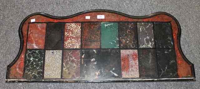 Appraisal: A VICTORIAN MARBLE PANEL with geometric coloured decoration of shaped