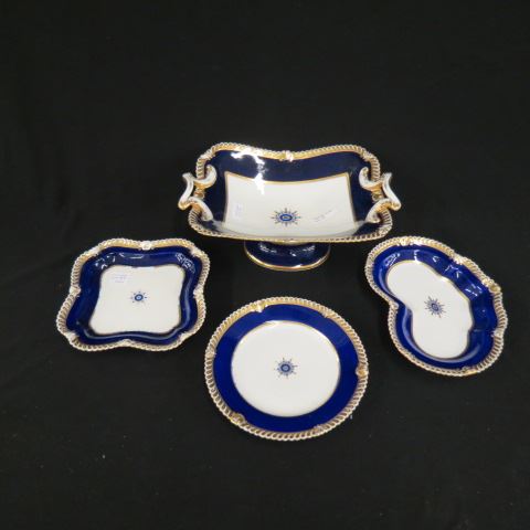 Appraisal: pc Chamberlain Worcester PorcelainDessert Service - gold cobalt includes -