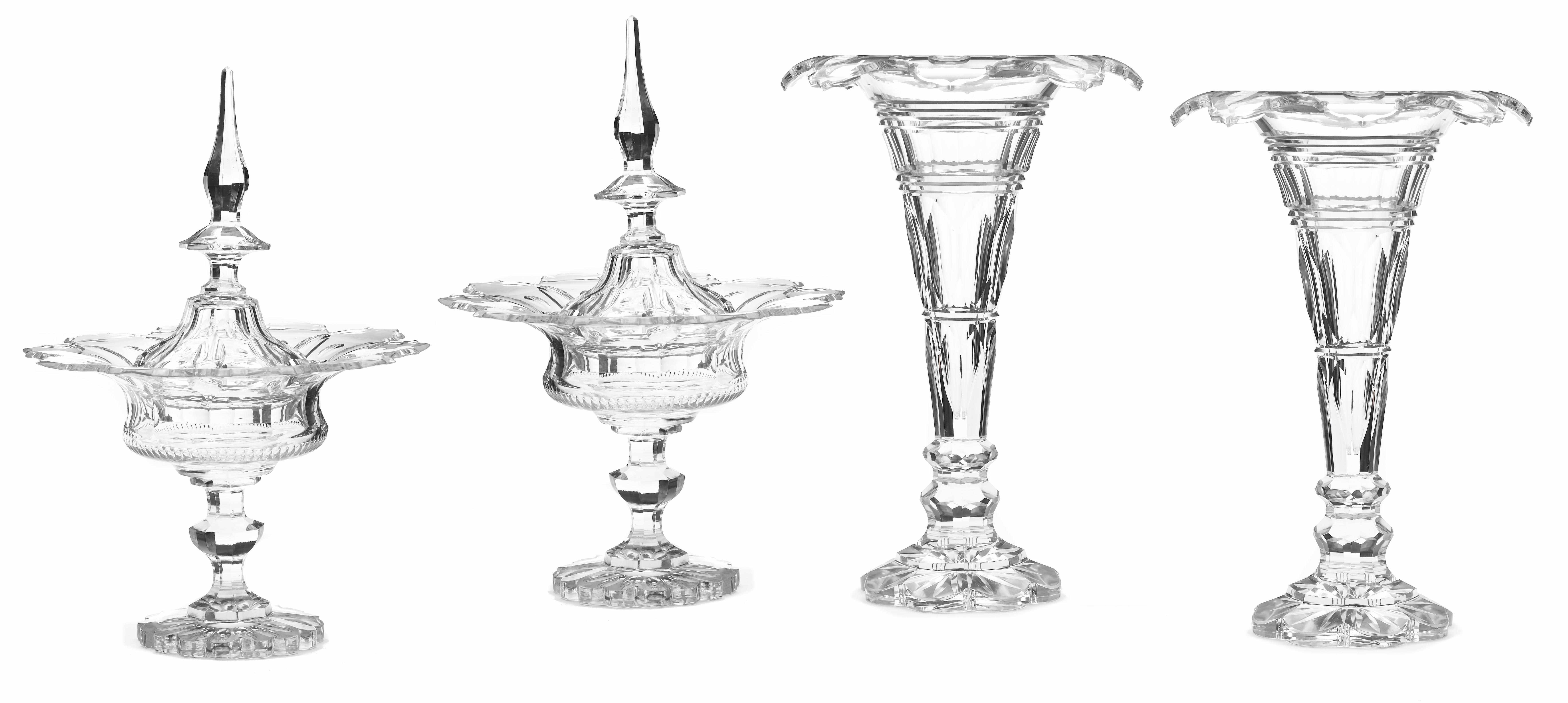 Appraisal: A group of Regency style cut glass tableware late th