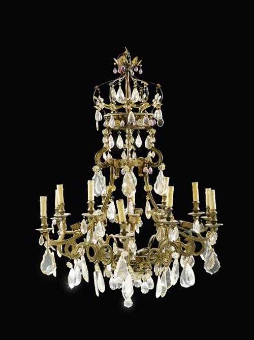 Appraisal: BASKET CHANDELIER Louis XV probably Venice th century Gilt bronze