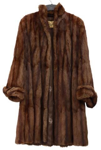 Appraisal: Vintage brown mink fur coat Goldstein's Furs Birmingham Alabama with