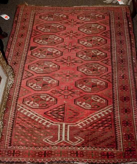 Appraisal: Turkish Bohkara rug x Estimate - No condition report supplied