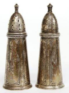 Appraisal: J S Co Sterling Salt Pepper Set First half of