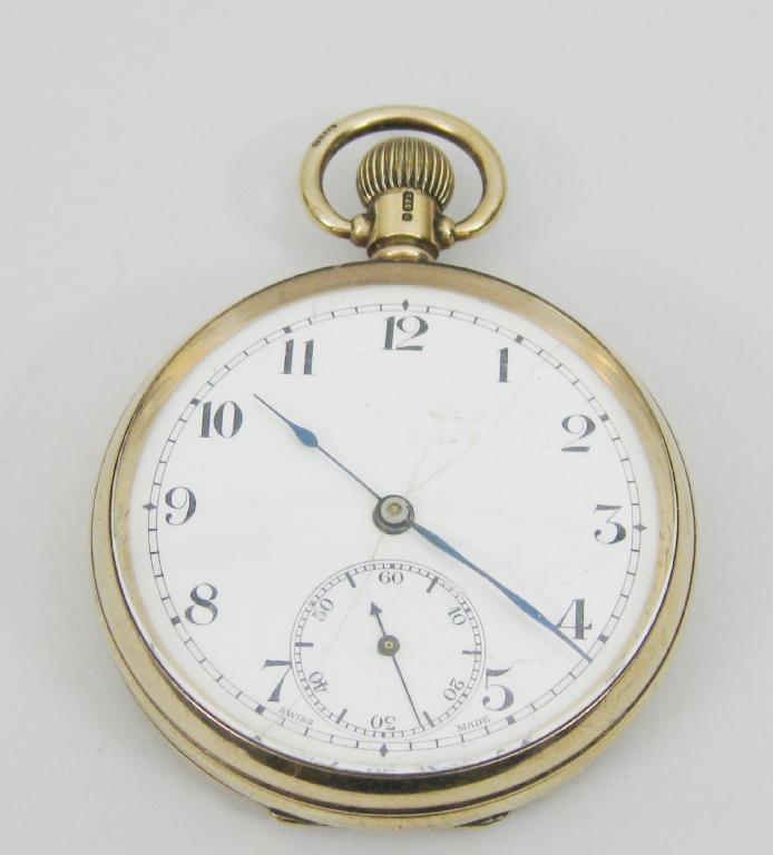 Appraisal: A ct gold cased Pocket Watch with white enamel dial