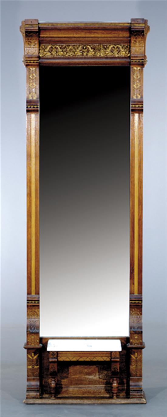 Appraisal: American Eastlake carved walnut pier mirror circa rectangular form with