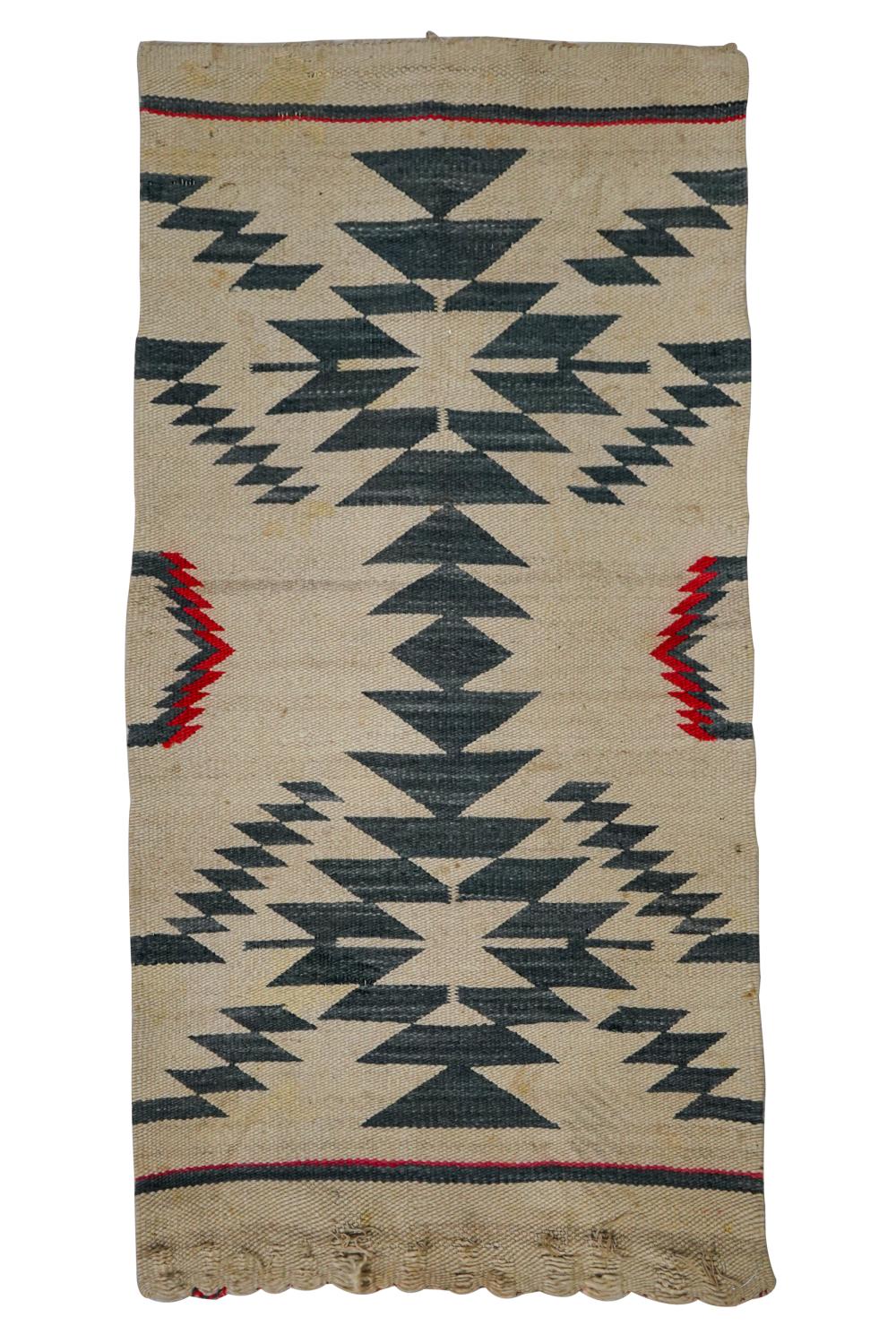 Appraisal: NAVAJO WOOL GALLUP THROWred and grey serrated pattern on ivory