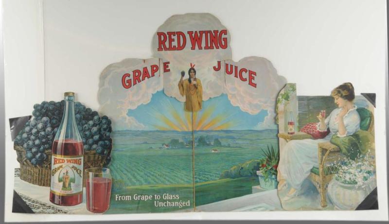 Appraisal: Cardboard Red Wing Grape Juice Die-Cut Display Description to Great