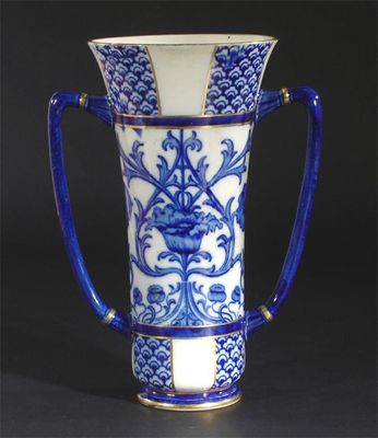 Appraisal: A James Macintyre twin-handled Aurelian vase printed in blue and