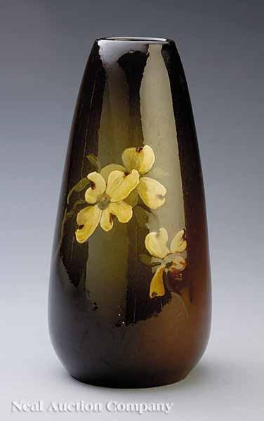 Appraisal: A J B Owens Art Pottery Tapered Cylindrical Vase c